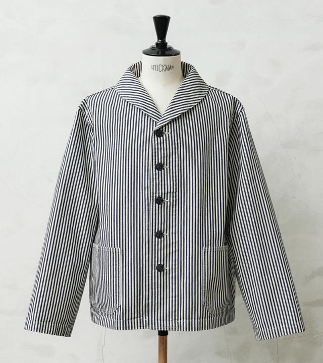 WAIPER.inc 米軍 U.S.NAVY PRISONER ヒッコリーショールカラージャケット MADE OF“KAIHARA DENIM”【WP1127】【T】【Cx】