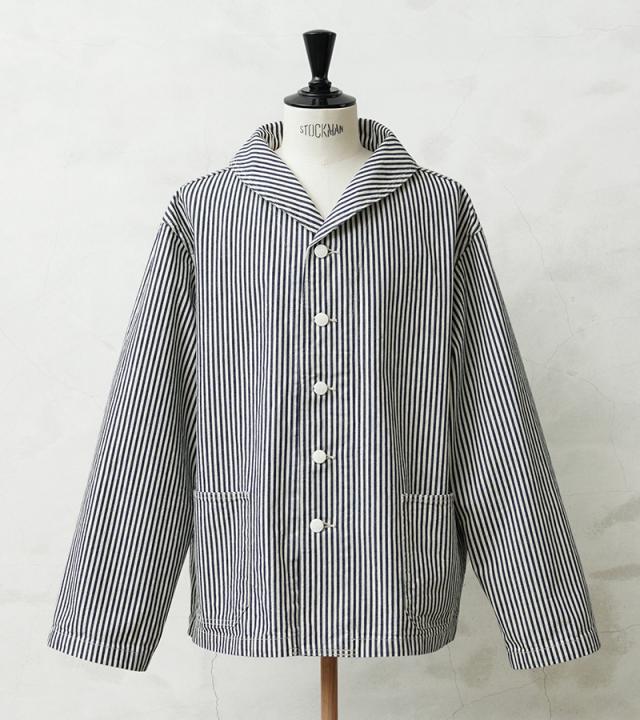 WAIPER.inc 米軍 U.S.NAVY PRISONER ヒッコリーショールカラージャケット MADE OF“KAIHARA DENIM”【WP1127】【T】【Cx】