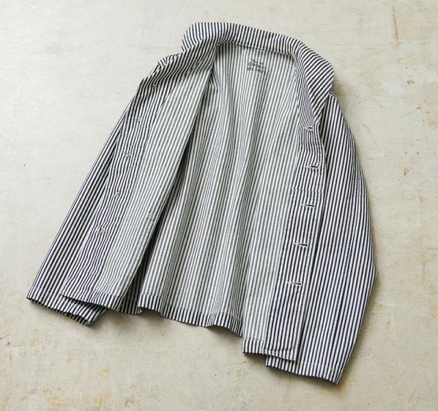 WAIPER.inc 米軍 U.S.NAVY PRISONER ヒッコリーショールカラージャケット MADE OF“KAIHARA DENIM”【WP1127】【T】【Cx】