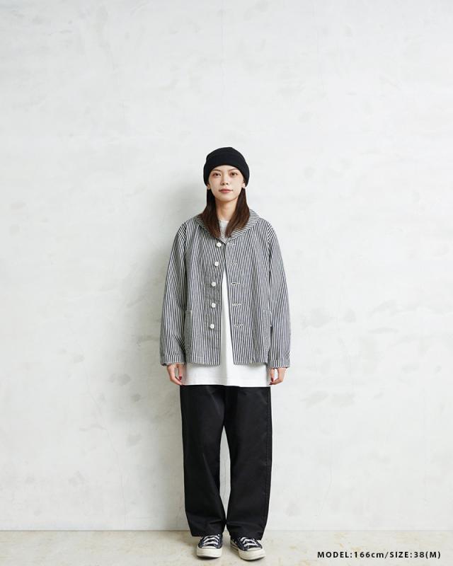 WAIPER.inc 米軍 U.S.NAVY PRISONER ヒッコリーショールカラージャケット MADE OF“KAIHARA DENIM”【WP1127】【T】【Cx】
