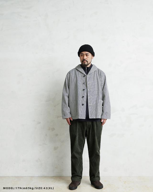 WAIPER.inc 米軍 U.S.NAVY PRISONER ヒッコリーショールカラージャケット MADE OF“KAIHARA DENIM”【WP1127】【T】【Cx】