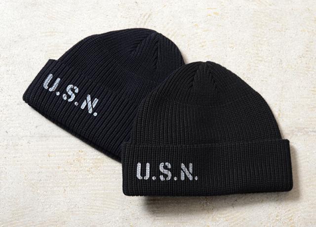 WAIPER.inc U.S.NAVY ワッチキャップ SHORT STENCILモデル【WP1138