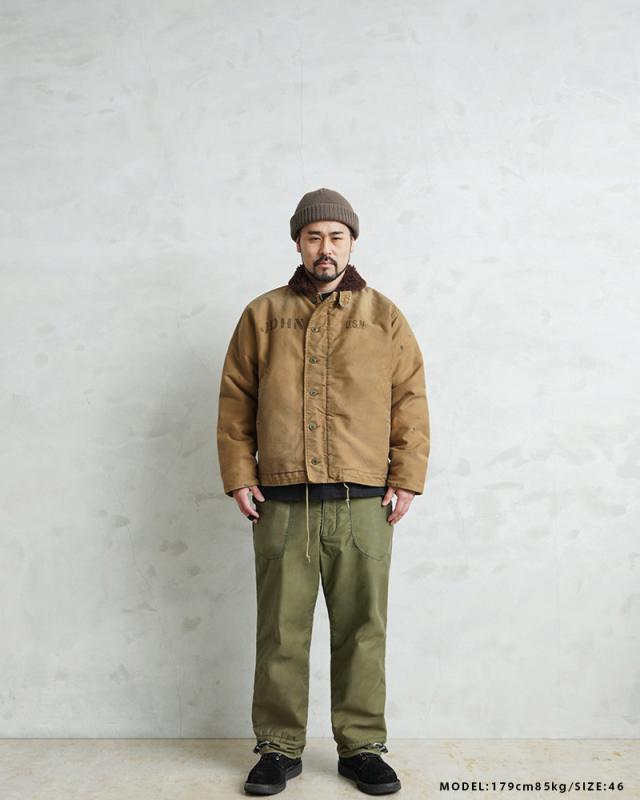 WAIPER.inc 忠実復刻 米軍 U.S.NAVY N-1 デッキジャケット 後期型 アルパカライニング VINTAGE WASH MADE IN JAPAN【WP43U】【Cx】【T】