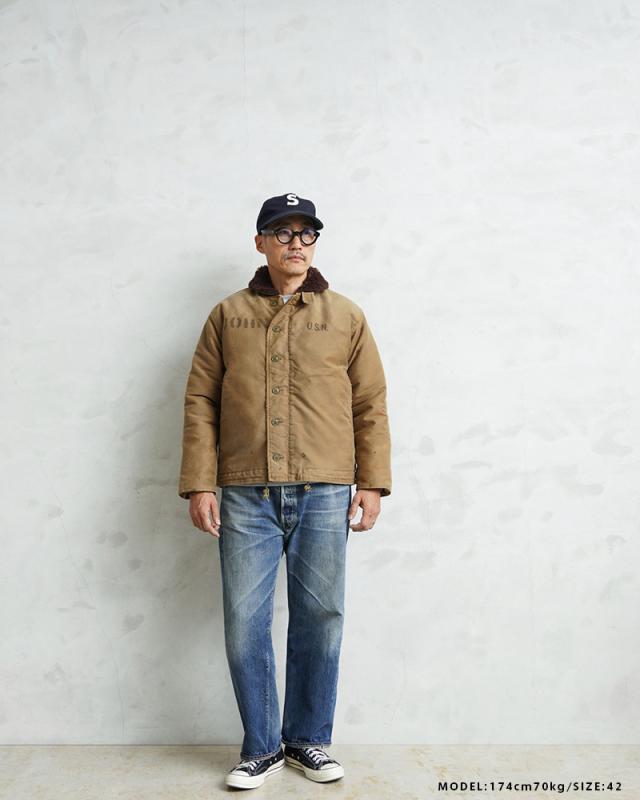 WAIPER.inc 忠実復刻 米軍 U.S.NAVY N-1 デッキジャケット 後期型 アルパカライニング VINTAGE WASH MADE IN JAPAN【WP43U】【Cx】【T】