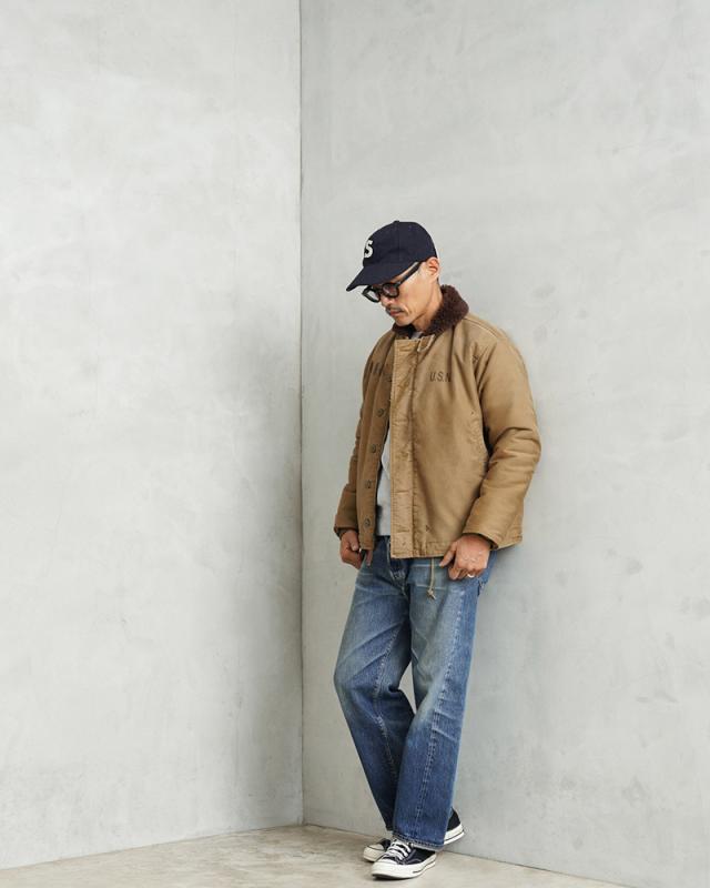 WAIPER.inc 忠実復刻 米軍 U.S.NAVY N-1 デッキジャケット 後期型 アルパカライニング VINTAGE WASH MADE IN JAPAN【WP43U】【Cx】【T】