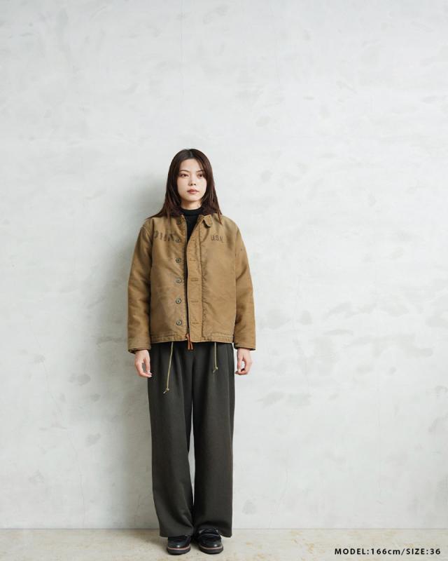 WAIPER.inc 忠実復刻 米軍 U.S.NAVY N-1 デッキジャケット 後期型 アルパカライニング VINTAGE WASH MADE IN JAPAN【WP43U】【Cx】【T】