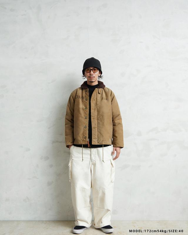 WAIPER.inc 忠実復刻 米軍 U.S.NAVY N-1 デッキジャケット 後期型 アルパカライニング VINTAGE WASH MADE IN JAPAN【WP43U】【Cx】【T】