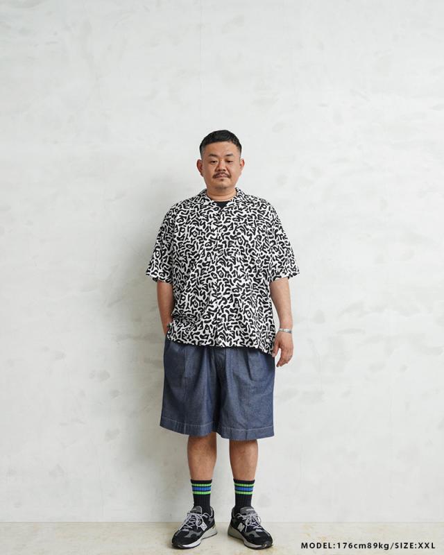 WAIPER.inc コットンレーヨン オープンカラーシャツ カモフラージュ