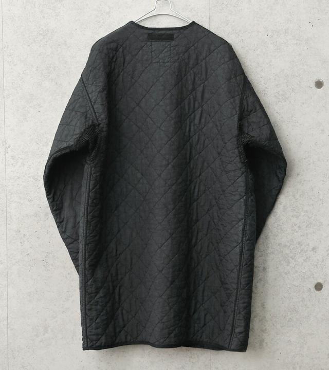 実物 USED イギリス軍 キルティングライナージャケット ベルクロフロント BLACK染め【Cx】【I】｜キルティングジャケット ミリタリージャケット メンズ アウター 軍放出品 軍モノ おしゃれ 古着 大きいサイズ 黒_3