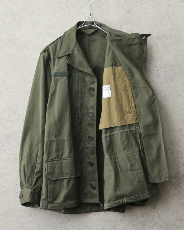 実物 新品 デッドストック フランス軍 M-64 ジャケット フード無し【Cx】【I】｜ミリタリージャケット ミリタリーコート メンズ ミリタリー アウター 軍放出品 軍モノ おしゃれ ユーロミリタリー 大きいサイズ カーキ オリーブ_4