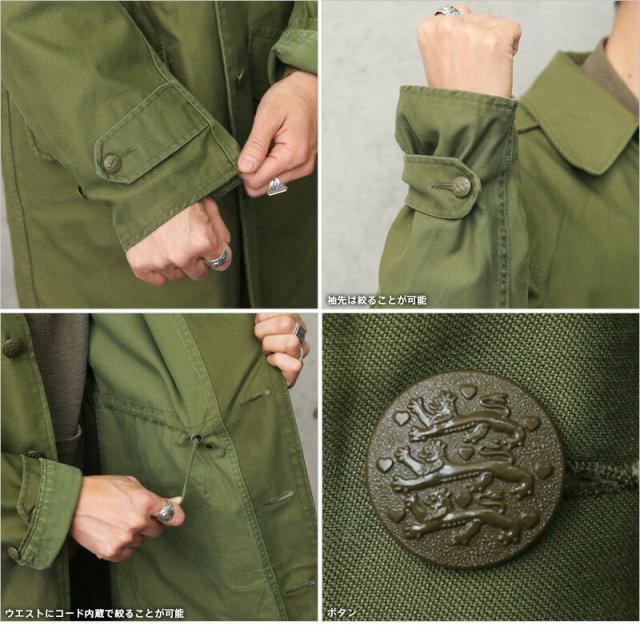 実物 USED デンマーク軍 1970年代 ヴィンテージ フィールドコート【Cx】【I】｜ミリタリーコート ミリタリージャケット メンズ アウター 軍放出品 軍モノ 古着 おしゃれ 大きいサイズ カーキ オリーブ_7