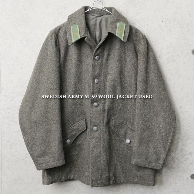 実物 USED スウェーデン軍 M-59 ウールジャケット【Cx】【I】｜ミリタリージャケット ワークジャケット メンズ アウター 軍モノ 軍放出品 おしゃれ 古着 大きいサイズ グレー ヴィンテージ ユーロミリタリーの通販は