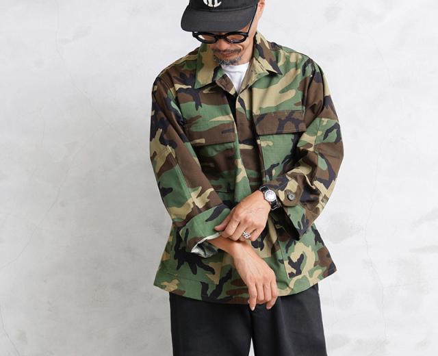 実物 新品 デッドストック 米軍 BDU WOODLAND CAMO ジャケット