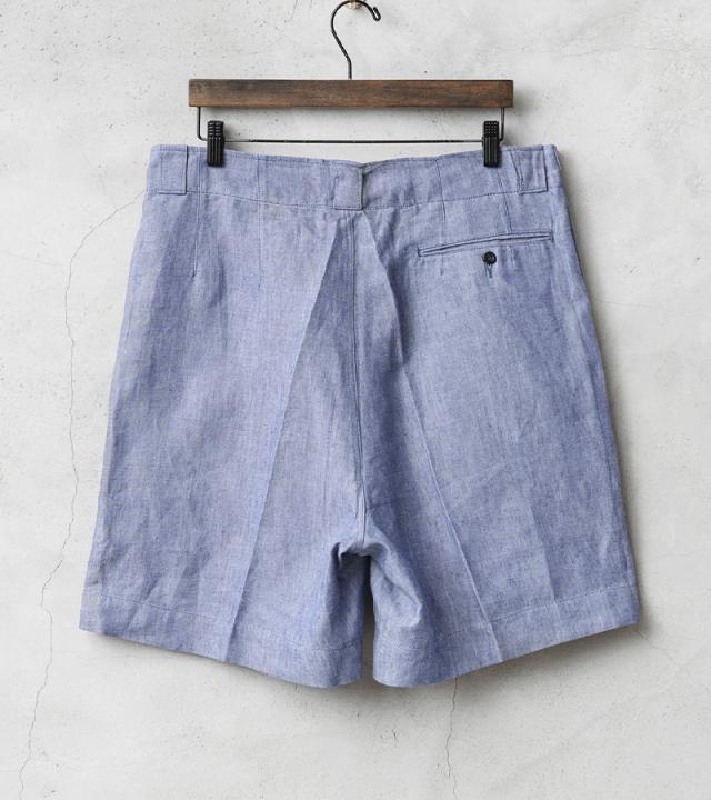 30s 40s フランス ビンテージ リネン ハーフ パンツ 実物 新品 デッドストック フランス軍 1950〜60s ヴィンテージ