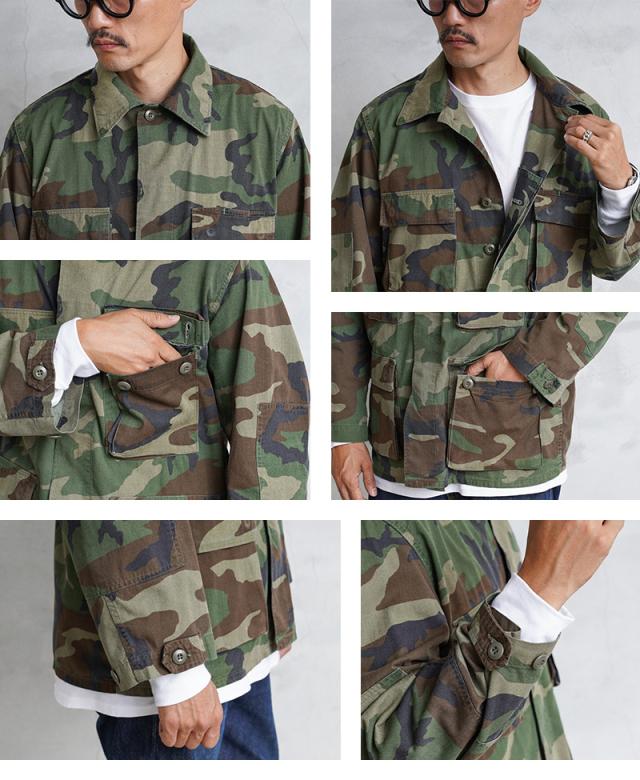 ミリタリー用品 まとめ売り(別売り不可) 米軍 BDU ジャケット WOODLAND CAMO 後期型 SMALL X-SHORT