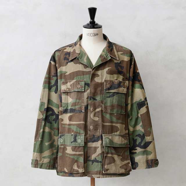 実物 USED 米軍 BDU WOODLAND CAMO ジャケット 中期型 リップストップ