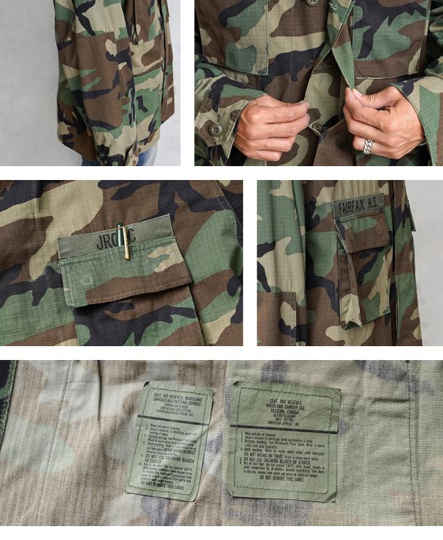 実物 USED 米軍 BDU WOODLAND CAMO ジャケット 後期型 リップストップ 