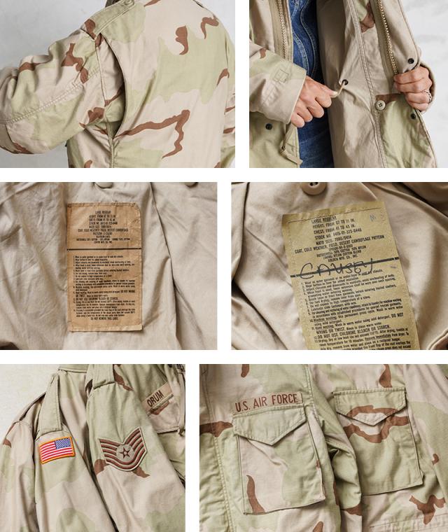 ★実物 USED 米軍 M-65フィールドジャケット 3カラーデザートカモ【Cx】【I】｜ミリタリージャケット スタンドカラー メンズ アウター 軍放出品 軍モノ 大きいサイズ 迷彩 カモフラージュ_10