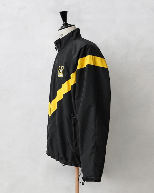 実物 USED 米軍 U.S.ARMY BLACK APFU トレーニングジャケット【Cx】【I】｜フィットネス ウィンドブレーカー ジャンパー 古着 メンズ アウター ミリタリー おしゃれ 黒 ブラック