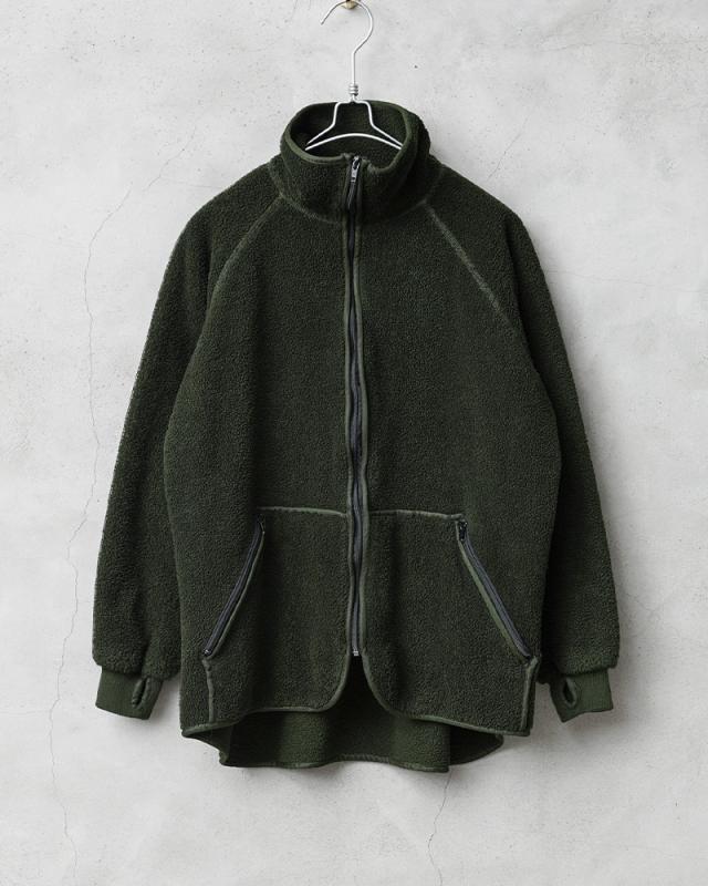 実物 USED オランダ軍 FIRE RESISTANT フリース ライナージャケット ショートボア【Cx】【I】｜ミリタリー アウター トップス 防寒 保温 ジャージ カーキ オリーブ メンズ レディース 古着 軍放出品_1