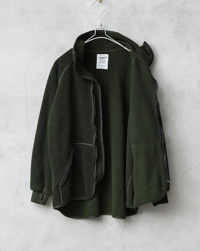 実物 USED オランダ軍 FIRE RESISTANT フリース ライナージャケット ショートボア【Cx】【I】｜ミリタリー アウター トップス 防寒 保温 ジャージ カーキ オリーブ メンズ レディース 古着 軍放出品_3