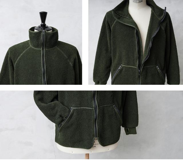 実物 USED オランダ軍 FIRE RESISTANT フリース ライナージャケット ショートボア【Cx】【I】｜ミリタリー アウター トップス 防寒 保温 ジャージ カーキ オリーブ メンズ レディース 古着 軍放出品_4