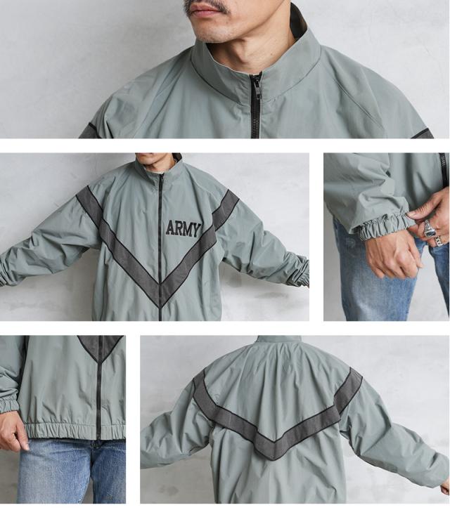 ミリタリージャケット メンズ / 実物 新品 デッドストック 米軍 U.S.ARMY IPFU フィットネスジャケット【Cx】【I】 ｜アウター トラックジャケット スポーツ カジュアル トレーニング ジム 反射 夜間 ジョギング 大きいサイズ 軍放出品