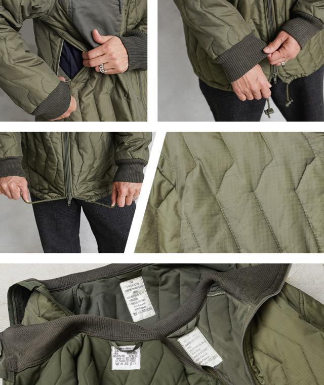 ドイツ軍ミリタリーキルティング　ブルゾン　サバゲー　キルティング　実物 実物 USED ドイツ軍 キルティングライナー ジャケット ダブルジップ