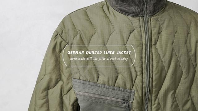 実物 USED ドイツ軍 キルティングライナー ジャケット ダブルジップ