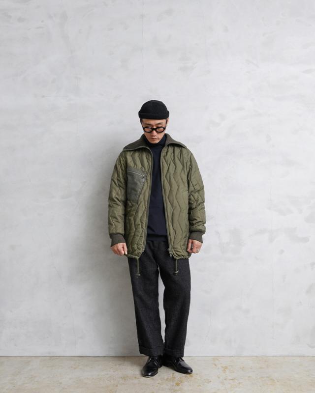 実物 USED ドイツ軍 キルティングライナー ジャケット ダブルジップ