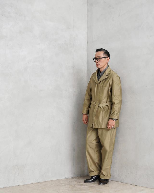 実物 新品 デッドストック イタリア軍 60s ヴィンテージ コットンサテン ホスピタル ジャケット【Cx】【I】｜ミリタリー アウター メンズ コート ベージュ カーキ ワーク シンプル デザイン 薄手 古着 ファッション おしゃれ_7