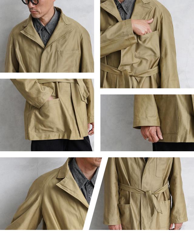 実物 新品 デッドストック イタリア軍 60s ヴィンテージ コットンサテン ホスピタル ジャケット【Cx】【I】｜ミリタリー アウター メンズ コート ベージュ カーキ ワーク シンプル デザイン 薄手 古着 ファッション おしゃれ_8