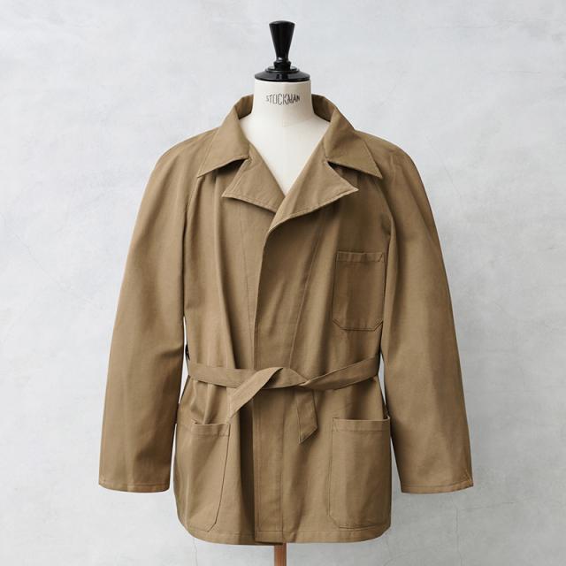 実物 新品 デッドストック イタリア軍 コットンツイル ホスピタル ジャケット COYOTE BROWN【Cx】【I】｜ミリタリー アウター メンズ レディース コート ベージュ カーキ ワーク シンプル デザイン 薄手 古着 ファッション おしゃれ