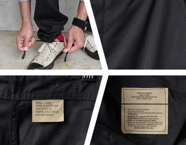 実物 新品 デッドストック 米軍 BDU ブラック リップストップ カーゴパンツ BLACK357【Cx】【I】｜ミリタリーパンツ メンズ ゆったり ポケット多い 黒 軍パン 作業 古着 ファッション おしゃれ_11