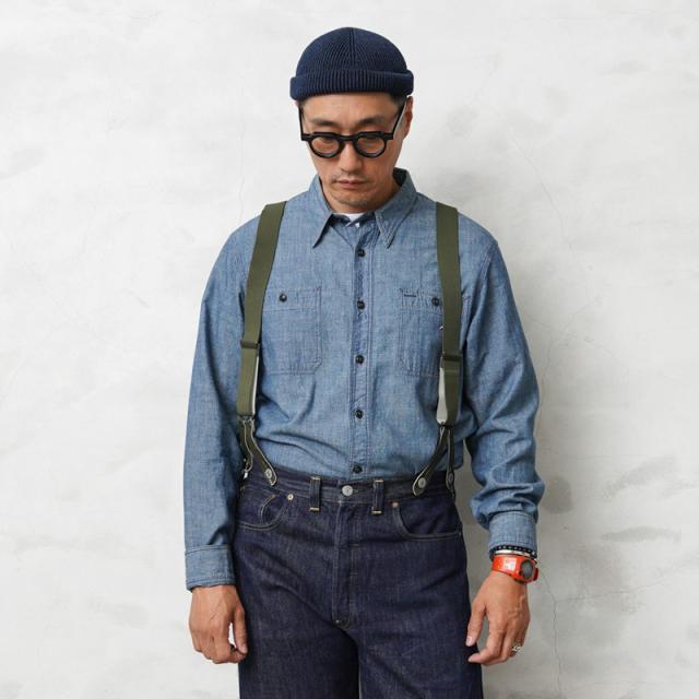 ヴィンテージ ミリタリー　カービングレザー サスペンダー キャメル　本革 DEAD STOCK】Czech Army Leather Combination Suspender チェコ