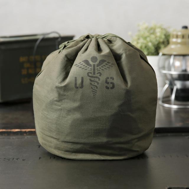 実物 新品 デッドストック 米軍 パーソナル エフェクツ バッグ LARGE【Cx】【I】｜ミリタリー 巾着袋 ポーチ アメリカ軍 ロゴ ステンシル カーキ オリーブ 軍放出品 古着 ファッション おしゃれ_4