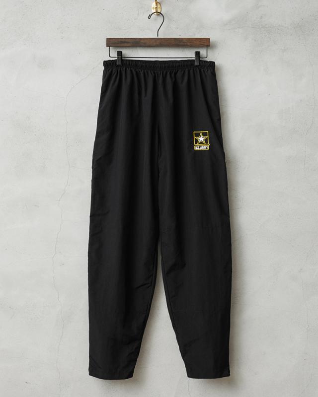 実物 新品 デッドストック 米軍 U.S.ARMY APFU フィジカル トレーニングパンツ ARMY LOGO【Cx】【I】｜メンズ ボトムス ナイロンパンツ フィットネス 大きいサイズ ゆったり 黒 ブラック ファッション おしゃれ