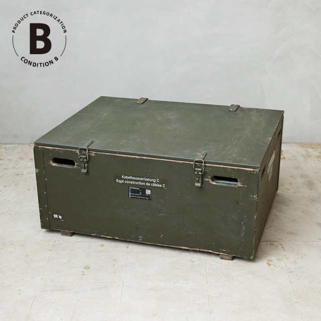 実物 USED スイス軍 ウッド ミリタリーボックス コンディションB【Cx】【個別送料】【I】|インテリア 家具 収納 ビンテージ カーキ 木製 大きいサイズ 無骨 アンティーク おしゃれの通販は