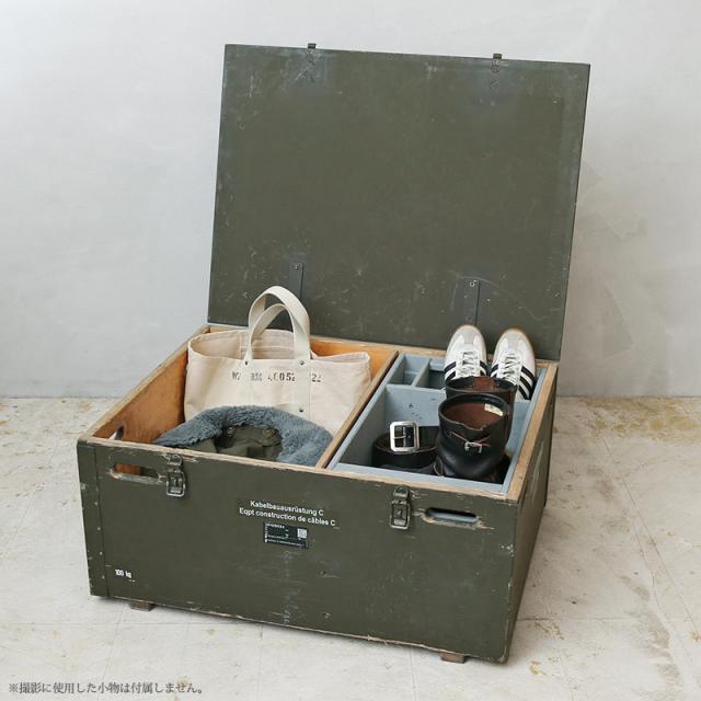 実物 USED スイス軍 ウッド ミリタリーボックス コンディションB