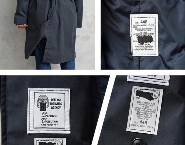 実物 新品 デッドストック 米空軍 U.S.AIR FORCE トレンチコート ライナー付き【Cx】【I】｜メンズ アウター ロングコート ビジネス カジュアル スーツ ネイビー 古着 ファッション おしゃれ_11