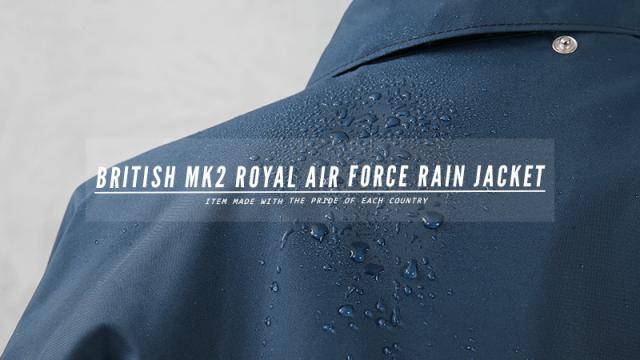 実物 USED イギリス軍 70s MK2A RAF（ROYAL AIR FORCE）Foul WEATHER ジャケット【Cx】【I】｜メンズ アウター 大きいサイズ レインコート 撥水 ブルー ナイロンジャケット ミリタリー 古着 ファッション おしゃれ_1