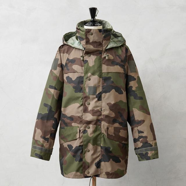 実物 USED フランス軍 CCE CAMO WATERPROOF フィールドパーカ 4ポケット【Cx】【I】｜メンズ アウター 大きいサイズ ミリタリー マウンテンパーカー 迷彩 カモフラージュ 古着 ファッション おしゃれ