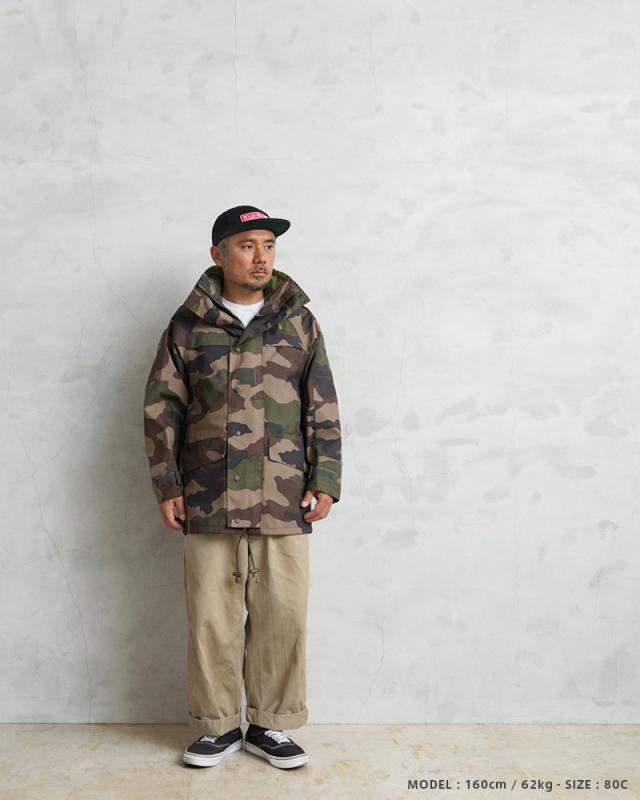 実物 USED フランス軍 CCE CAMO WATERPROOF フィールドパーカ 4ポケット【Cx】【I】｜メンズ アウター 大きいサイズ ミリタリー マウンテンパーカー 迷彩 カモフラージュ 古着 ファッション おしゃれ_5