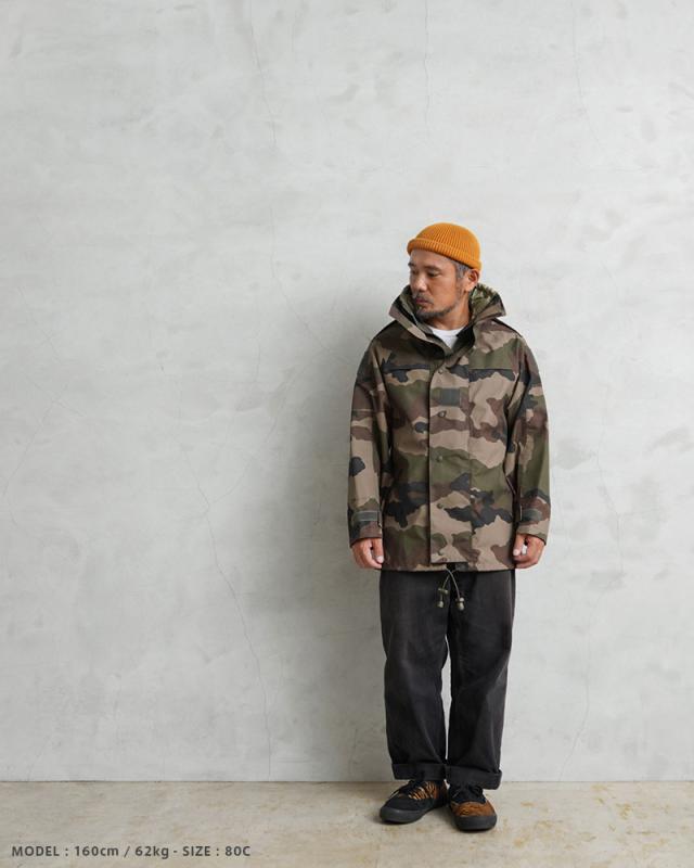 実物 USED フランス軍 CCE CAMO WATERPROOF フィールドパーカ 2ポケット【Cx】【I】｜メンズ アウター 大きいサイズ ミリタリー マウンテンパーカー 迷彩 カモフラージュ 古着 ファッション おしゃれ_5