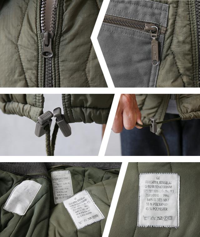 実物 USED ドイツ軍 キルティングライナー ジャケット シングルジップ【Cx】【I】 ｜ミリタリー メンズファッション 古着 防寒 リップストップ ミリタリージャケット 軍物 カモフラージュ アウター 重ね着 希少 レイヤード_10