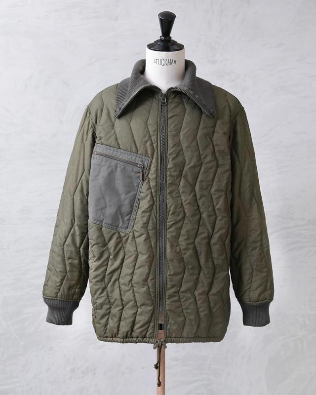 実物 USED ドイツ軍 キルティングライナー ジャケット シングルジップ【Cx】【I】 ｜ミリタリー メンズファッション 古着 防寒 リップストップ ミリタリージャケット 軍物 カモフラージュ アウター 重ね着 希少 レイヤード_3