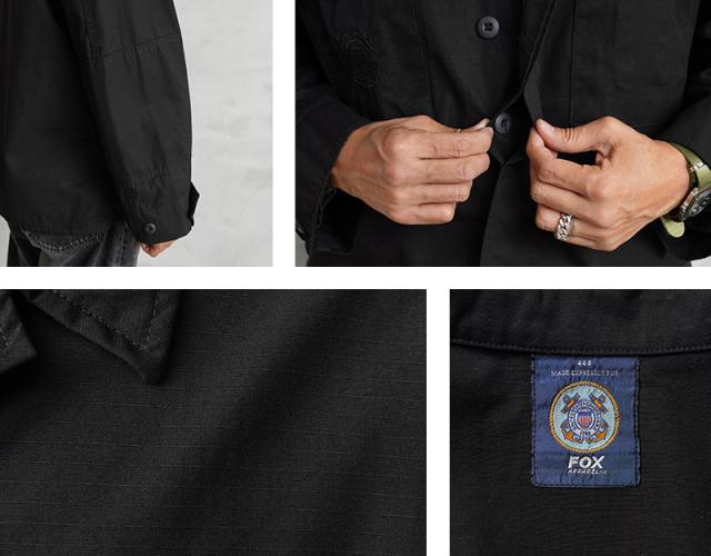 実物 新品 デッドストック 米軍 U.S. COAST GUARD ODU オペレーション ジャケット DEEP BLACK染め / USCG【Cx】【I】｜メンズ アウター 大きいサイズ 長袖 ミリタリー 開襟シャツ 薄手 リメイク 古着 おしゃれ_13