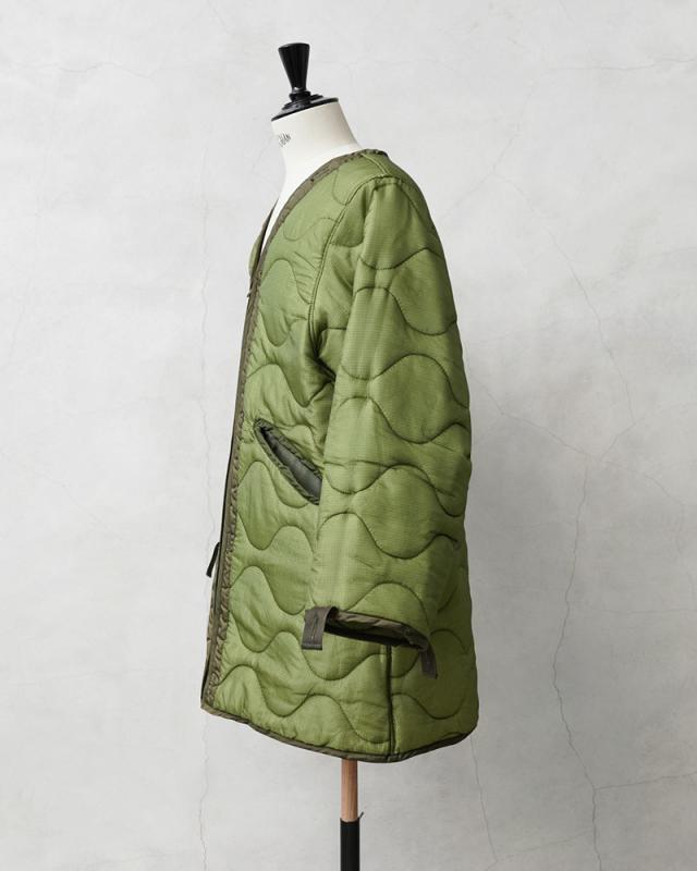 WAIPER.inc 実物 新品 デッドストック 米軍 リメイク ナイトデザートカモ パーカー用ライナー ZIP＆POCKETS キルティング ジャケット【I】【Cx】｜メンズ アウター 大きいサイズ ミリタリー カーキ 中綿 防寒 保温 ブランド 古着 おしゃれ_5