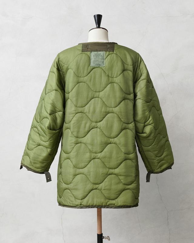 WAIPER.inc 実物 新品 デッドストック 米軍 リメイク ナイトデザートカモ パーカー用ライナー ZIP＆POCKETS キルティング ジャケット【I】【Cx】｜メンズ アウター 大きいサイズ ミリタリー カーキ 中綿 防寒 保温 ブランド 古着 おしゃれ_6