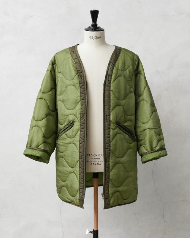 WAIPER.inc 実物 新品 デッドストック 米軍 リメイク ナイトデザートカモ パーカー用ライナー ZIP＆POCKETS キルティング ジャケット【I】【Cx】｜メンズ アウター 大きいサイズ ミリタリー カーキ 中綿 防寒 保温 ブランド 古着 おしゃれ_7